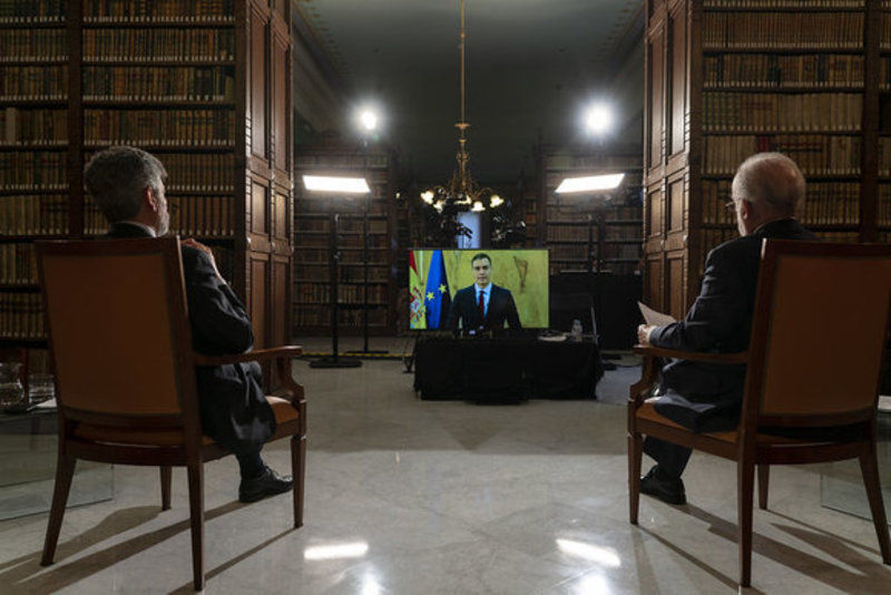 El Presidente de España, Pedro Sánchez, en el lanzamiento del DPEJ